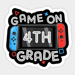 Gamer Back To School Funny Game On 4th Grade Sticker